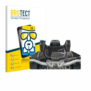 Parte frontal de un envase de producto con el logotipo de la marca BROTECT. Al lado se muestra el dispositivo Ducati Multistra