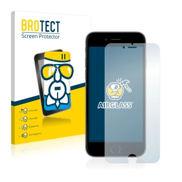 Parte frontal de un envase de producto con el logotipo de la marca BROTECT. Al lado se muestra el dispositivo Apple iPhone 6S 