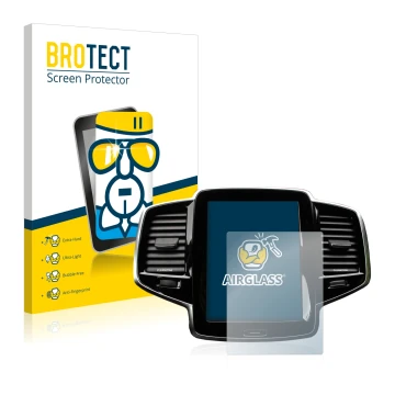 Parte frontal de un envase de producto con el logotipo de la marca BROTECT. Al lado se muestra el dispositivo Volvo XC90 Senus