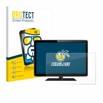 Parte frontal de un envase de producto con el logotipo de la marca BROTECT. Al lado se muestra el dispositivo con su protector