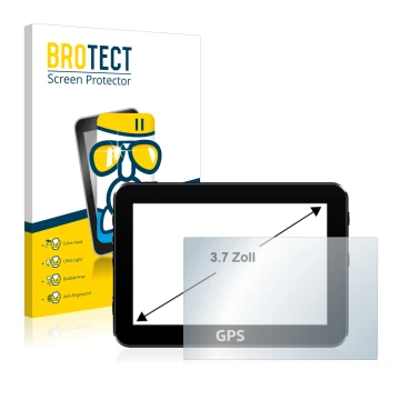 Parte frontal de un envase de producto con el logotipo de la marca BROTECT. Al lado se muestra el dispositivo con su protector