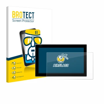 Parte frontal de un envase de producto con el logotipo de la marca BROTECT. Al lado se muestra el dispositivo Siemens Simatic 