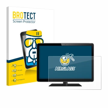 Parte frontal de un envase de producto con el logotipo de la marca BROTECT. Al lado se muestra el dispositivo con su protector