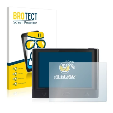 Parte frontal de un envase de producto con el logotipo de la marca BROTECT. Al lado se muestra el dispositivo Coyote Mini con 