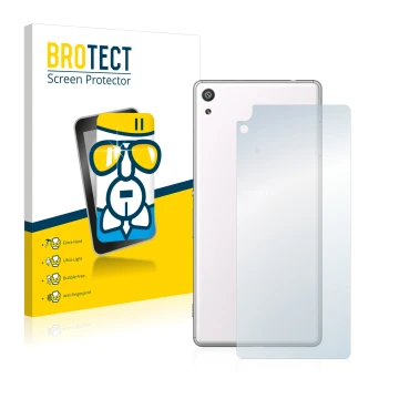 Parte frontal de un envase de producto con el logotipo de la marca BROTECT. Al lado se muestra el dispositivo Sony Xperia XA U
