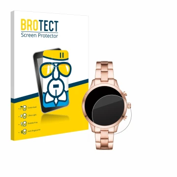 Parte frontal de un envase de producto con el logotipo de la marca BROTECT. Al lado se muestra el dispositivo Michael Kors Acc