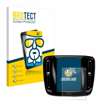 Parte frontal de un envase de producto con el logotipo de la marca BROTECT. Al lado se muestra el dispositivo Volvo XC40 Sensu