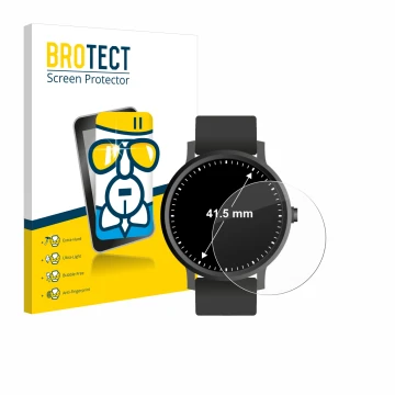Parte frontal de un envase de producto con el logotipo de la marca BROTECT. Al lado se muestra el dispositivo Relojes (Circula