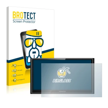 Parte frontal de un envase de producto con el logotipo de la marca BROTECT. Al lado se muestra el dispositivo Kenwood DMX7018D