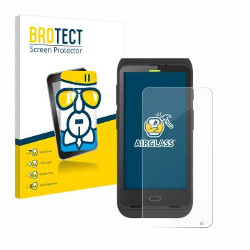 Parte frontal de un envase de producto con el logotipo de la marca BROTECT. Al lado se muestra el dispositivo Honeywell Dolphi