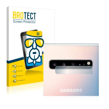 Parte frontal de un envase de producto con el logotipo de la marca BROTECT. Al lado se muestra el dispositivo Samsung Galaxy S