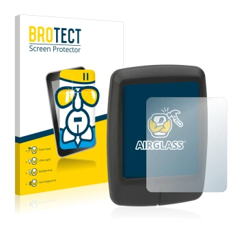 Parte frontal de un envase de producto con el logotipo de la marca BROTECT. Al lado se muestra el dispositivo Specialized Turb