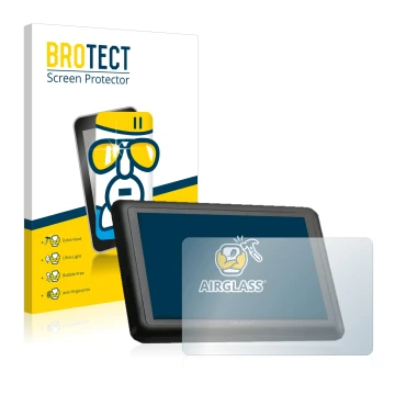 Parte frontal de un envase de producto con el logotipo de la marca BROTECT. Al lado se muestra el dispositivo Giant RideContro