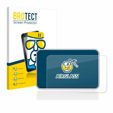 Parte frontal de un envase de producto con el logotipo de la marca BROTECT. Al lado se muestra el dispositivo Tandem diabetes 