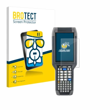 Parte frontal de un envase de producto con el logotipo de la marca BROTECT. Al lado se muestra el dispositivo Honeywell Dolphi