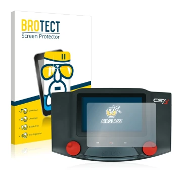 Parte frontal de un envase de producto con el logotipo de la marca BROTECT. Al lado se muestra el dispositivo Märklin Central 