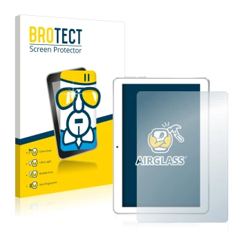 Parte frontal de un envase de producto con el logotipo de la marca BROTECT. Al lado se muestra el dispositivo Toscido X108 10