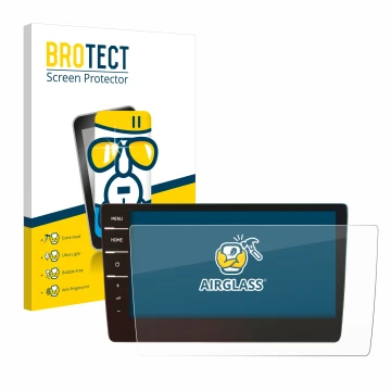 Parte frontal de un envase de producto con el logotipo de la marca BROTECT. Al lado se muestra el dispositivo Volkswagen Toura