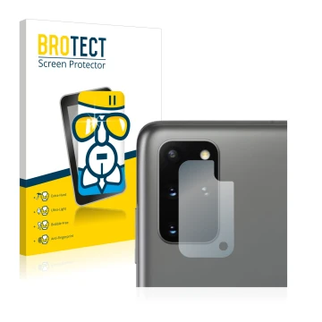 Parte frontal de un envase de producto con el logotipo de la marca BROTECT. Al lado se muestra el dispositivo Samsung Galaxy S