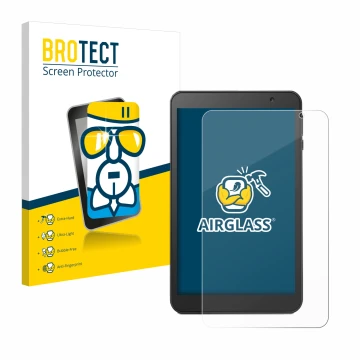 Parte frontal de un envase de producto con el logotipo de la marca BROTECT. Al lado se muestra el dispositivo Vankyo MatrixPad