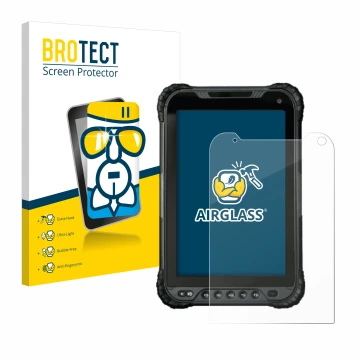 Parte frontal de un envase de producto con el logotipo de la marca BROTECT. Al lado se muestra el dispositivo UniStrong UT30 8