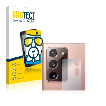 Parte frontal de un envase de producto con el logotipo de la marca BROTECT. Al lado se muestra el dispositivo Samsung Galaxy N