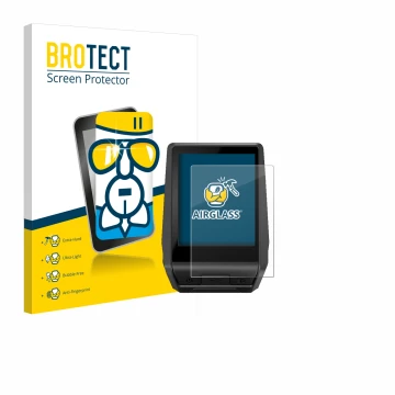 Parte frontal de un envase de producto con el logotipo de la marca BROTECT. Al lado se muestra el dispositivo Bosch Nyon 2020 