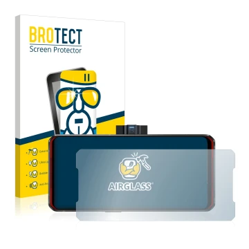 Parte frontal de un envase de producto con el logotipo de la marca BROTECT. Al lado se muestra el dispositivo Lenovo Legion Du