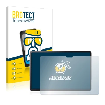 Parte frontal de un envase de producto con el logotipo de la marca BROTECT. Al lado se muestra el dispositivo Lenovo Tab P11 P