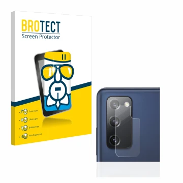 Parte frontal de un envase de producto con el logotipo de la marca BROTECT. Al lado se muestra el dispositivo Samsung Galaxy S