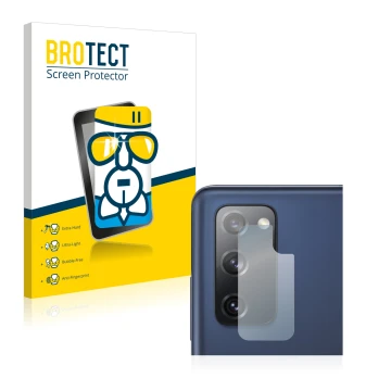 Parte frontal de un envase de producto con el logotipo de la marca BROTECT. Al lado se muestra el dispositivo Samsung Galaxy S