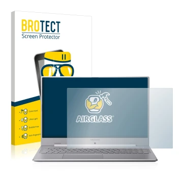 Parte frontal de un envase de producto con el logotipo de la marca BROTECT. Al lado se muestra el dispositivo MEDION Akoya S17
