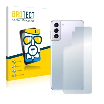 Parte frontal de un envase de producto con el logotipo de la marca BROTECT. Al lado se muestra el dispositivo Samsung Galaxy S