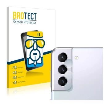 Parte frontal de un envase de producto con el logotipo de la marca BROTECT. Al lado se muestra el dispositivo Samsung Galaxy S