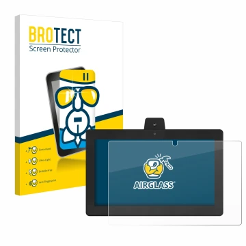 Parte frontal de un envase de producto con el logotipo de la marca BROTECT. Al lado se muestra el dispositivo GloryStar Tauri 