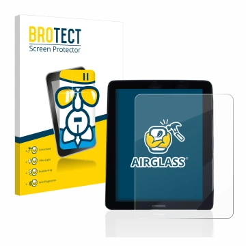 Parte frontal de un envase de producto con el logotipo de la marca BROTECT. Al lado se muestra el dispositivo Volvo Polestar 2