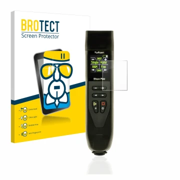 Parte frontal de un envase de producto con el logotipo de la marca BROTECT. Al lado se muestra el dispositivo RigExpert Stick 