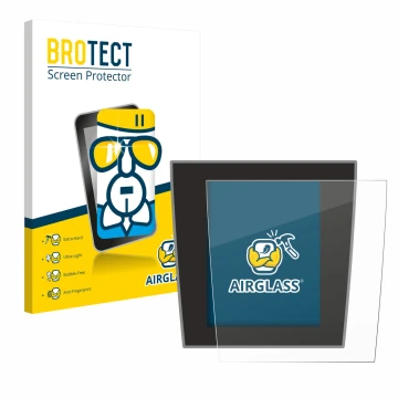 Parte frontal de un envase de producto con el logotipo de la marca BROTECT. Al lado se muestra el dispositivo Porsche Taycan 2