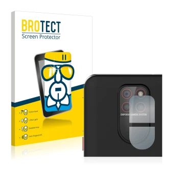 Parte frontal de un envase de producto con el logotipo de la marca BROTECT. Al lado se muestra el dispositivo Emporia Smart 5 