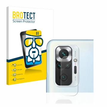 Parte frontal de un envase de producto con el logotipo de la marca BROTECT. Al lado se muestra el dispositivo Xiaomi Redmi Not