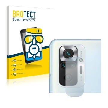 Parte frontal de un envase de producto con el logotipo de la marca BROTECT. Al lado se muestra el dispositivo Xiaomi Redmi Not