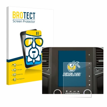 Parte frontal de un envase de producto con el logotipo de la marca BROTECT. Al lado se muestra el dispositivo Renault Megane 4