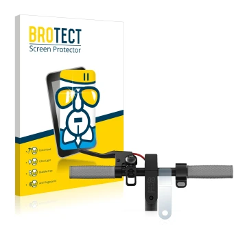 Parte frontal de un envase de producto con el logotipo de la marca BROTECT. Al lado se muestra el dispositivo Xiaomi Mi 1S con