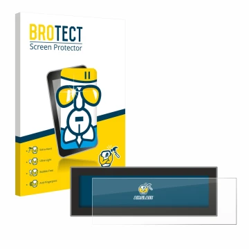 Parte frontal de un envase de producto con el logotipo de la marca BROTECT. Al lado se muestra el dispositivo Porsche Taycan 2