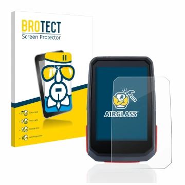 Parte frontal de un envase de producto con el logotipo de la marca BROTECT. Al lado se muestra el dispositivo Sigma ROX 4.0 co