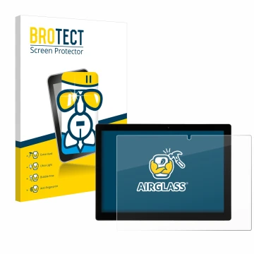 Parte frontal de un envase de producto con el logotipo de la marca BROTECT. Al lado se muestra el dispositivo Hyrican Enwo Pad