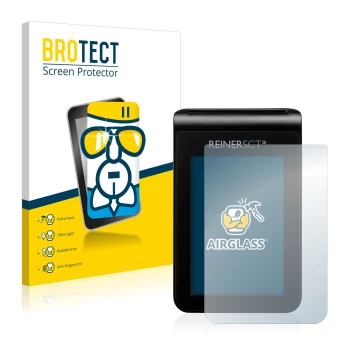 Parte frontal de un envase de producto con el logotipo de la marca BROTECT. Al lado se muestra el dispositivo REINER SCT tanJa