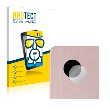 Parte frontal de un envase de producto con el logotipo de la marca BROTECT. Al lado se muestra el dispositivo Samsung Galaxy T
