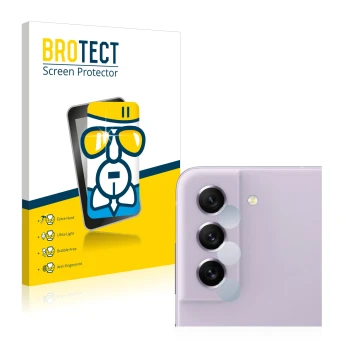 Parte frontal de un envase de producto con el logotipo de la marca BROTECT. Al lado se muestra el dispositivo Samsung Galaxy S