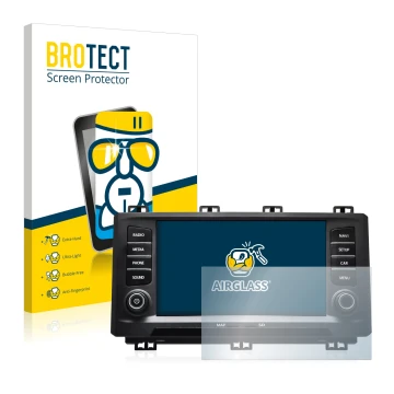 Parte frontal de un envase de producto con el logotipo de la marca BROTECT. Al lado se muestra el dispositivo Seat Ateca 2017 